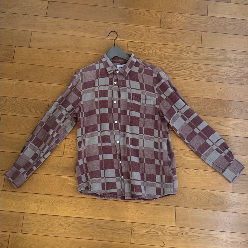 Norse Projects Checkered Shirt in Red and Beige